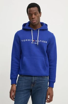 Tommy Hilfiger bluza męska kolor niebieski z kapturem z aplikacją