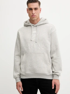 Tommy Hilfiger bluza męska kolor szary z kapturem melanżowa MW0MW40046
