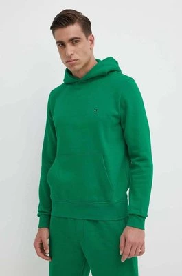 Tommy Hilfiger bluza męska kolor zielony z kapturem gładka MW0MW34266