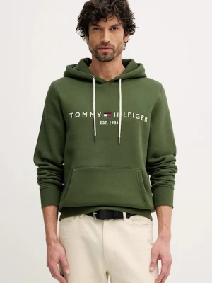 Tommy Hilfiger bluza męska kolor zielony z kapturem MW0MW11599