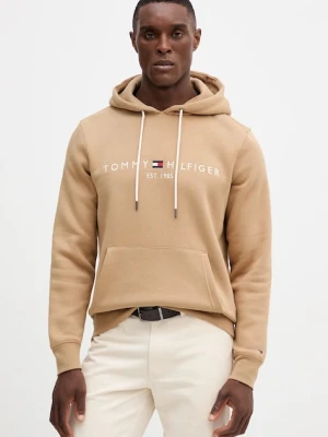 Tommy Hilfiger bluza męska kolor zielony z kapturem z aplikacją