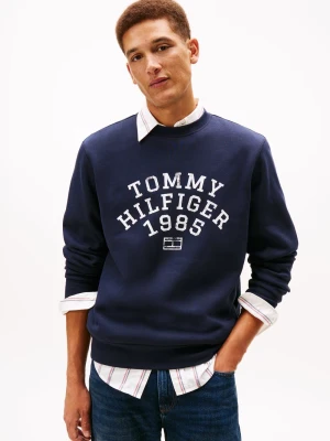 Tommy Hilfiger Bluza męska Mężczyźni Bawełna niebieski|biały nadruk,
