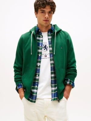 Tommy Hilfiger Bluza męska Mężczyźni Bawełna zielony jednolity,