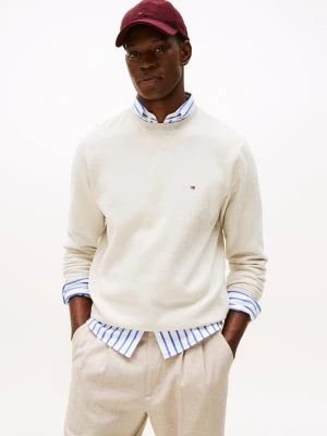 Tommy Hilfiger Bluza męska Mężczyźni Materiał dresowy beżowy jednolity,