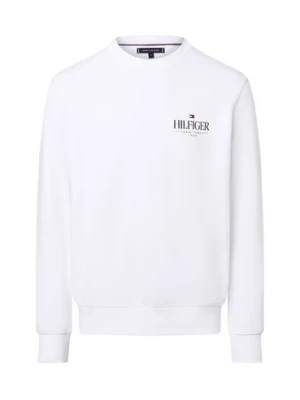 Tommy Hilfiger Bluza męska Mężczyźni Materiał dresowy biały jednolity,