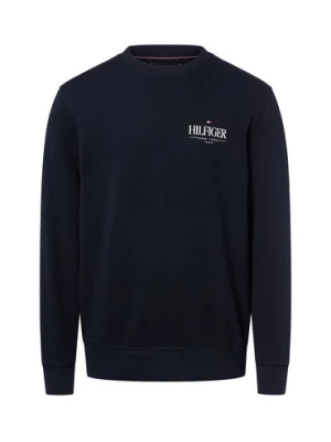 Tommy Hilfiger Bluza męska Mężczyźni Materiał dresowy niebieski jednolity,
