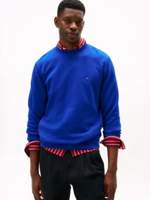 Tommy Hilfiger Bluza męska Mężczyźni Materiał dresowy niebieski jednolity,