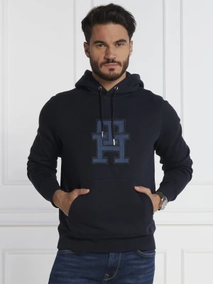 Tommy Hilfiger Bluza MONOGRAM APPLIQUE HOODY | Regular Fit granatowy