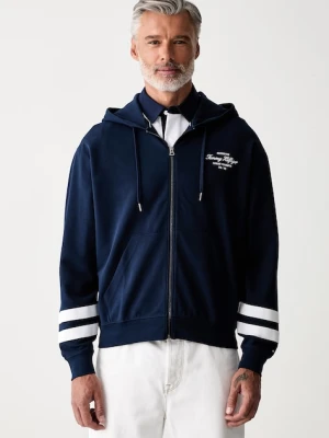 Tommy Hilfiger bluza rozpinana z kapturem męska granatowy