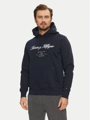 Tommy Hilfiger Bluza Script Logo MW0MW33631 Granatowy Regular Fit