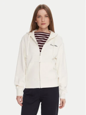 Tommy Hilfiger Bluza Script WW0WW45742 Écru Regular Fit Kremowy