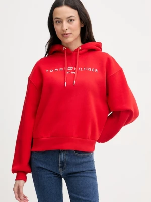 Tommy Hilfiger bluza z kapturem damska z bawełną