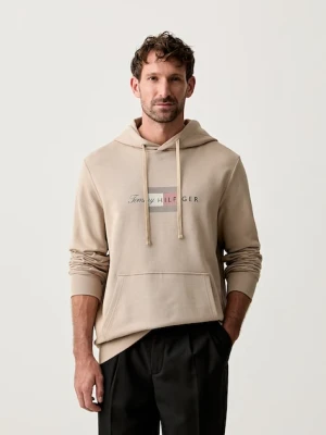 Tommy Hilfiger bluza z kapturem męska bawełniana beżowy