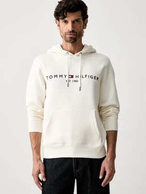 Tommy Hilfiger bluza z kapturem męska z bawełną beżowy
