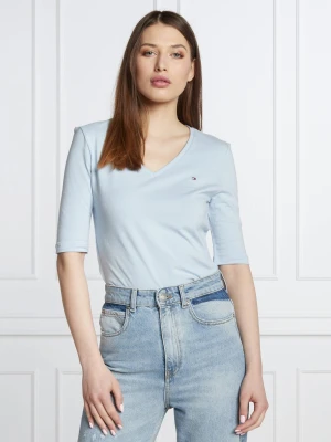 Tommy Hilfiger Bluzka ESSENTIALS | Slim Fit błękitny