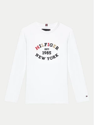 Tommy Hilfiger Bluzka Monotype Flock KB0KB08659 D Biały Regular Fit