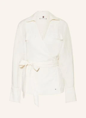Tommy Hilfiger Bluzka O Kroju Kopertowym Z Dodatkiem Lnu beige