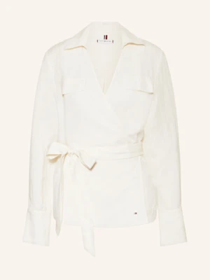 Tommy Hilfiger Bluzka O Kroju Kopertowym Z Dodatkiem Lnu beige