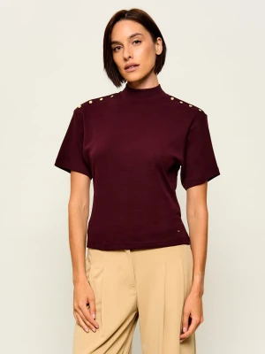 Tommy Hilfiger Bluzka | Slim Fit bordowy