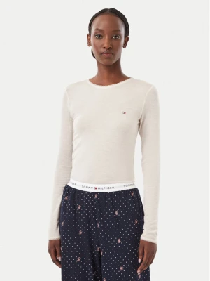 Tommy Hilfiger Bluzka UW0UW06611 Beżowy jasny Slim Fit