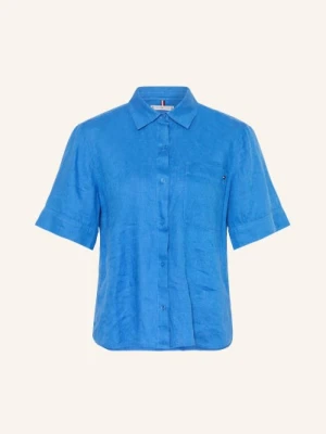 Tommy Hilfiger Bluzka Z Lnu blau