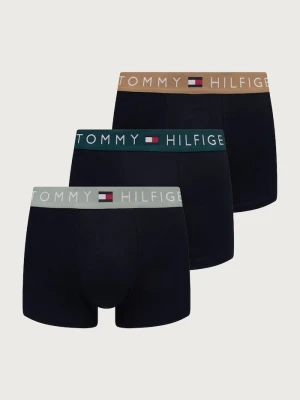 Tommy Hilfiger bokserki dopasowane męskie bawełniane z elastanem 3-pack granatowy