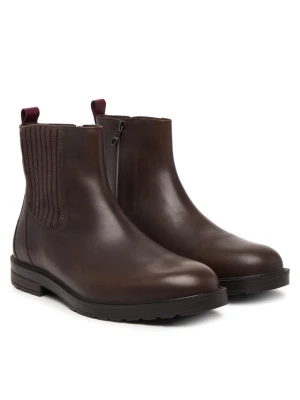 Tommy Hilfiger Botki Cleated Hilfiger Brush Wl Chel FM0FM06080 Brązowy