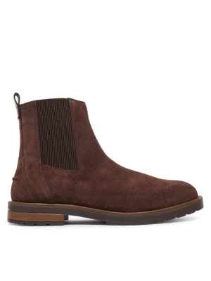 Tommy Hilfiger Botki Cleated Hilifger Suede Boot FM0FM05961 Brązowy