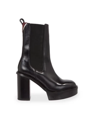 Tommy Hilfiger Botki Elevated Plateau Chelsea Bootie FW0FW07542 Czarny