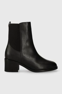 Tommy Hilfiger botki ESSENTIAL CHELSEA THERMO BOOT damskie kolor czarny na słupku FW0FW07516