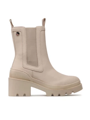 Tommy Hilfiger Botki Heeled Chelsey Boot Bio FW0FW06677 Beżowy