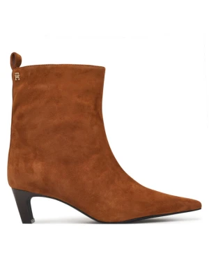 Tommy Hilfiger Botki Kitten Heel Suede Ankle Boot FW0FW09670 Pomarańczowy