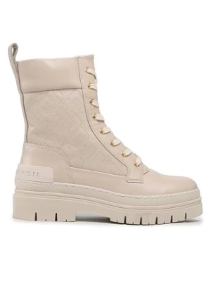 Tommy Hilfiger Botki Lace Up Zip Boot Monogram FW0FW06849 Beżowy