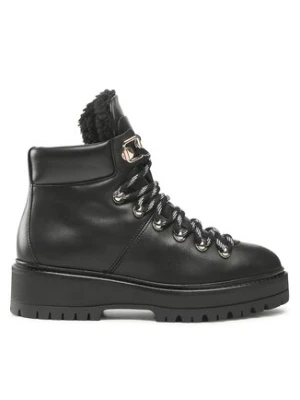 Tommy Hilfiger Botki Leather Outdoor Flat Boot FW0FW06725 Czarny