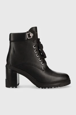 Tommy Hilfiger botki Outdoor Heel Lace Up Boot damskie kolor czarny na słupku