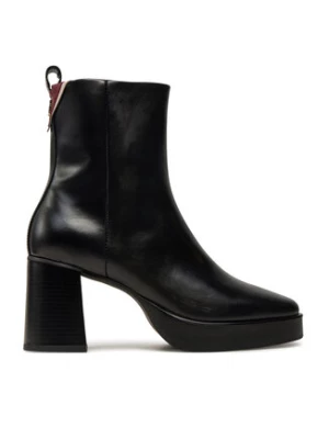 Tommy Hilfiger Botki Premium Leather High Heel Bootie FW0FW08100 Czarny