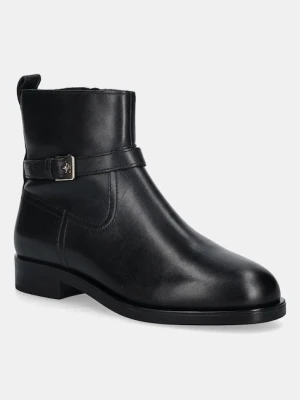 Tommy Hilfiger botki skórzane TH BUCKLE RIDING LEATHER BOOTIE