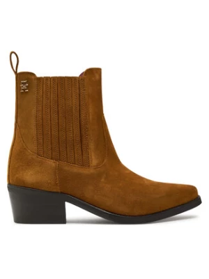 Tommy Hilfiger Botki Th Suede Cowboy Boot FW0FW08034 Brązowy