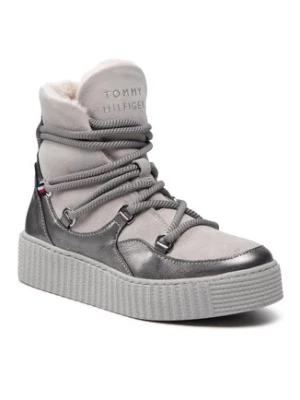 Tommy Hilfiger Botki Th Warm Lined Up Boot FW0FW06053 Szary