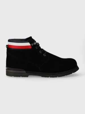 Tommy Hilfiger buty zamszowe CORE HILFIGER SUEDE BOOT męskie kolor czarny FM0FM04800