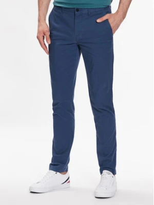 Tommy Hilfiger Chinosy Bleecker MW0MW26619 Granatowy Slim Fit