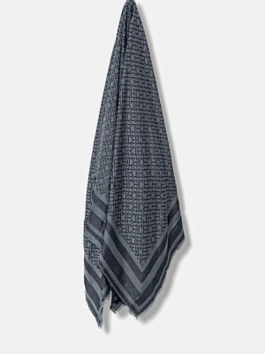Tommy Hilfiger chusta damska kolor granatowy wzorzysta AW0AW17493