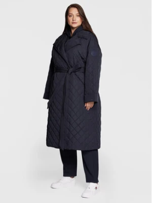 Tommy Hilfiger Curve Płaszcz przejściowy Cry WW0WW36458 Granatowy Relaxed Fit