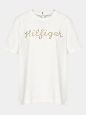 Tommy Hilfiger Curve T-Shirt Gold WW0WW39275 Écru Regular Fit