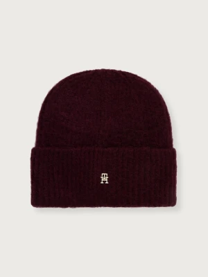 Tommy Hilfiger czapka beanie damska z wełną bordowy