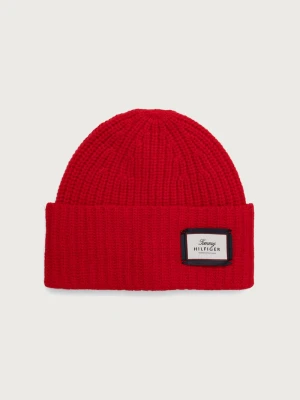 Tommy Hilfiger czapka beanie męska wełniana czerwony