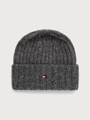 Tommy Hilfiger czapka beanie męska z wełną szary