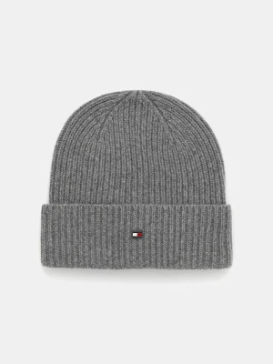 Tommy Hilfiger czapka kaszmirowa kolor szary AM0AM13586