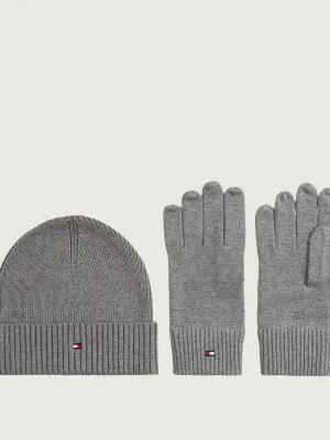 Tommy Hilfiger Czapka + rękawiczki | z dodatkiem kaszmiru