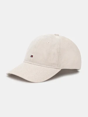 Tommy Hilfiger czapka z daszkiem bawełniana kolor beżowy gładka AM0AM13160